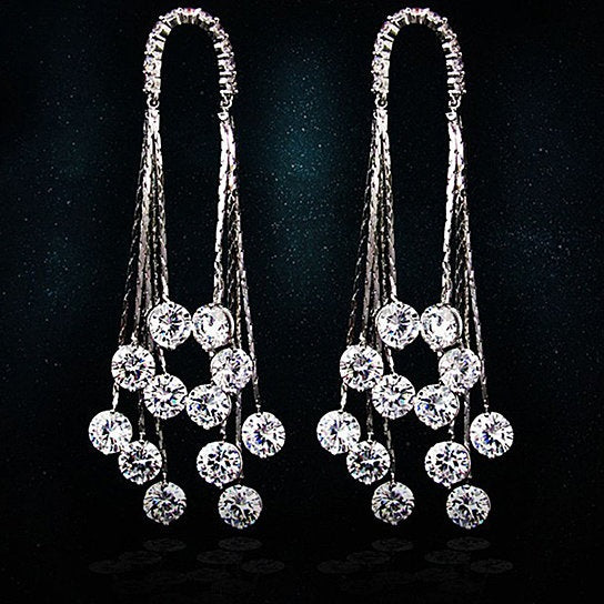 Raindrops Earrings Raining Diamond Crystals Vista Shops
