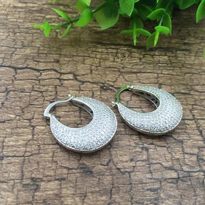 Poetic Pave Hoops Reversible Silver Earrings Vista Shops