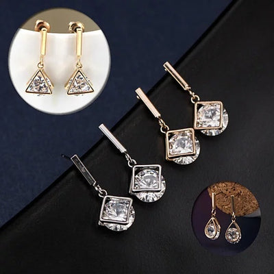 Charmed Earrings With 2ct CZ In Gold And Silver Vista Shops
