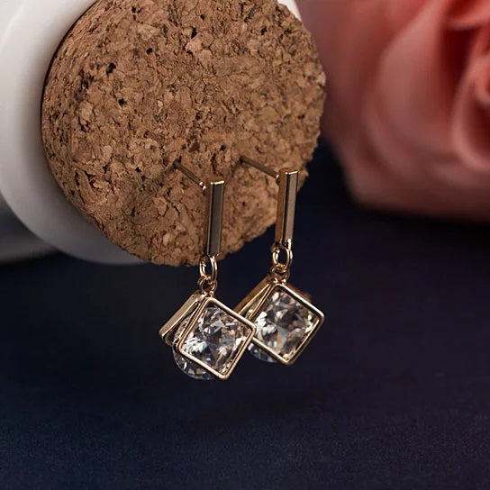 Charmed Earrings With 2ct CZ In Gold And Silver Vista Shops