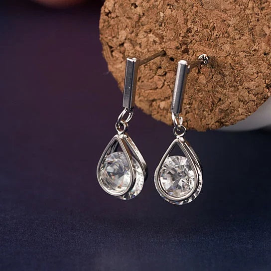 Charmed Earrings With 2ct CZ In Gold And Silver Vista Shops