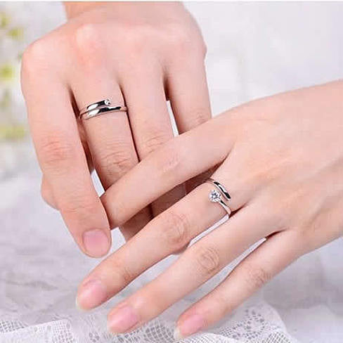 We Belong Together - Set of 2 Rings in 925 Silver Vista Shops