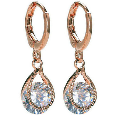 Diamond Drops Colorful Hoop Earrings In Rose Gold And Silver polish Vista Shops
