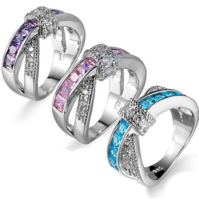 You Cross My Mind Ring Diamond Crystals In 3 Lovely Colors Vista Shops