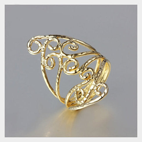 Swirl & Twirl - The 18kt Gold Plated Fine Filigree Ring Vista Shops