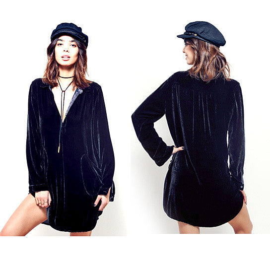 Lush Love Velvet Cocktail Tunic With Pockets Vista Shops