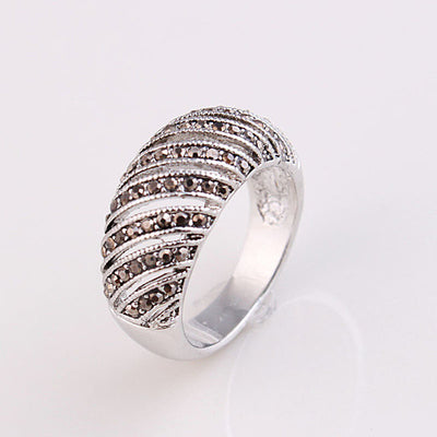 Markeza Ring In Semi Precious Marcasite Pave Crystals Vista Shops