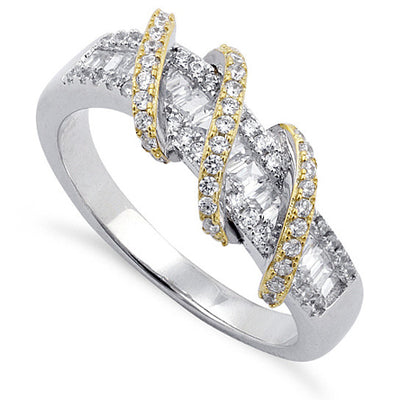 Prosper Platinum Ring With Golden Loops Vista Shops