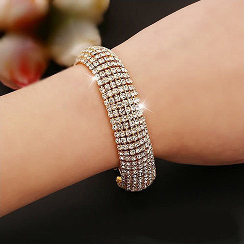 Glamour Girl Crystal Bangle Cuff Bracelet Vista Shops