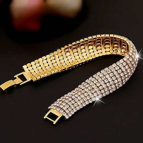 Glamour Girl Crystal Bangle Cuff Bracelet Vista Shops