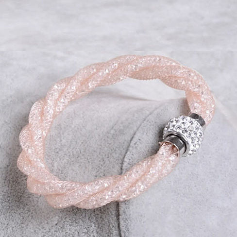 Rope Bracelet a Wire Mesh with Tiny Crystal loaded to form a Halo Vista Shops