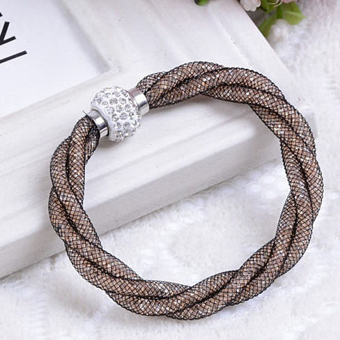 Rope Bracelet a Wire Mesh with Tiny Crystal loaded to form a Halo Vista Shops