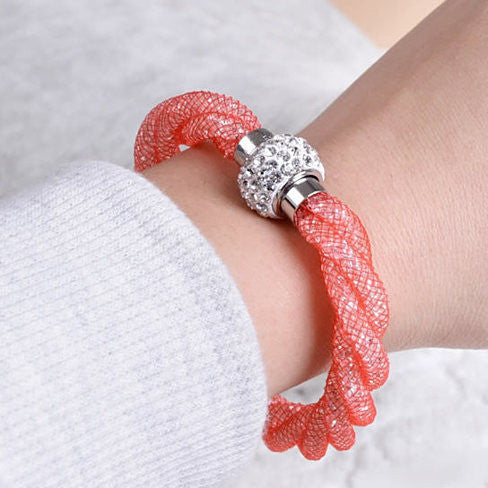 Rope Bracelet a Wire Mesh with Tiny Crystal loaded to form a Halo Vista Shops