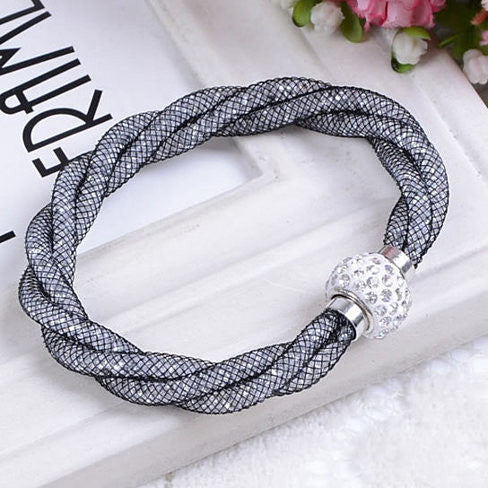 Rope Bracelet a Wire Mesh with Tiny Crystal loaded to form a Halo Vista Shops