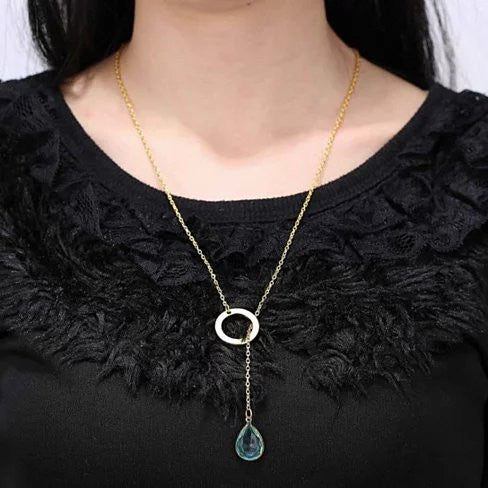Lucky Luminous Crystal Lariat style Necklace Vista Shops