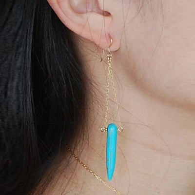 Tribal Spirit Turquoise Gold Plated Earrings Vista Shops