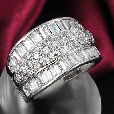 Regal Baguette And CZ Statement Band Ring Vista Shops