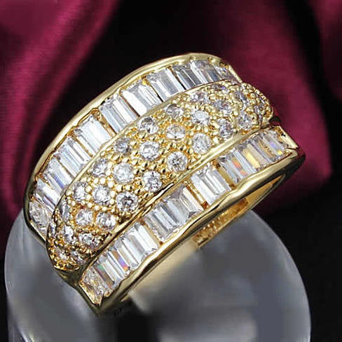Regal Baguette And CZ Statement Band Ring Vista Shops