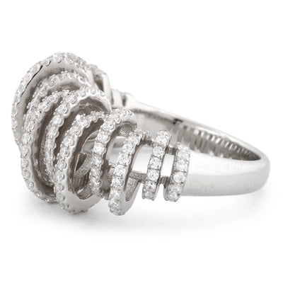 Hoops And Loops Ring In Platinum Plating VistaShops