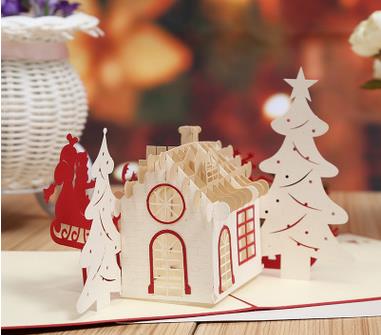 3D White Christmas Greeting card Vista Shops