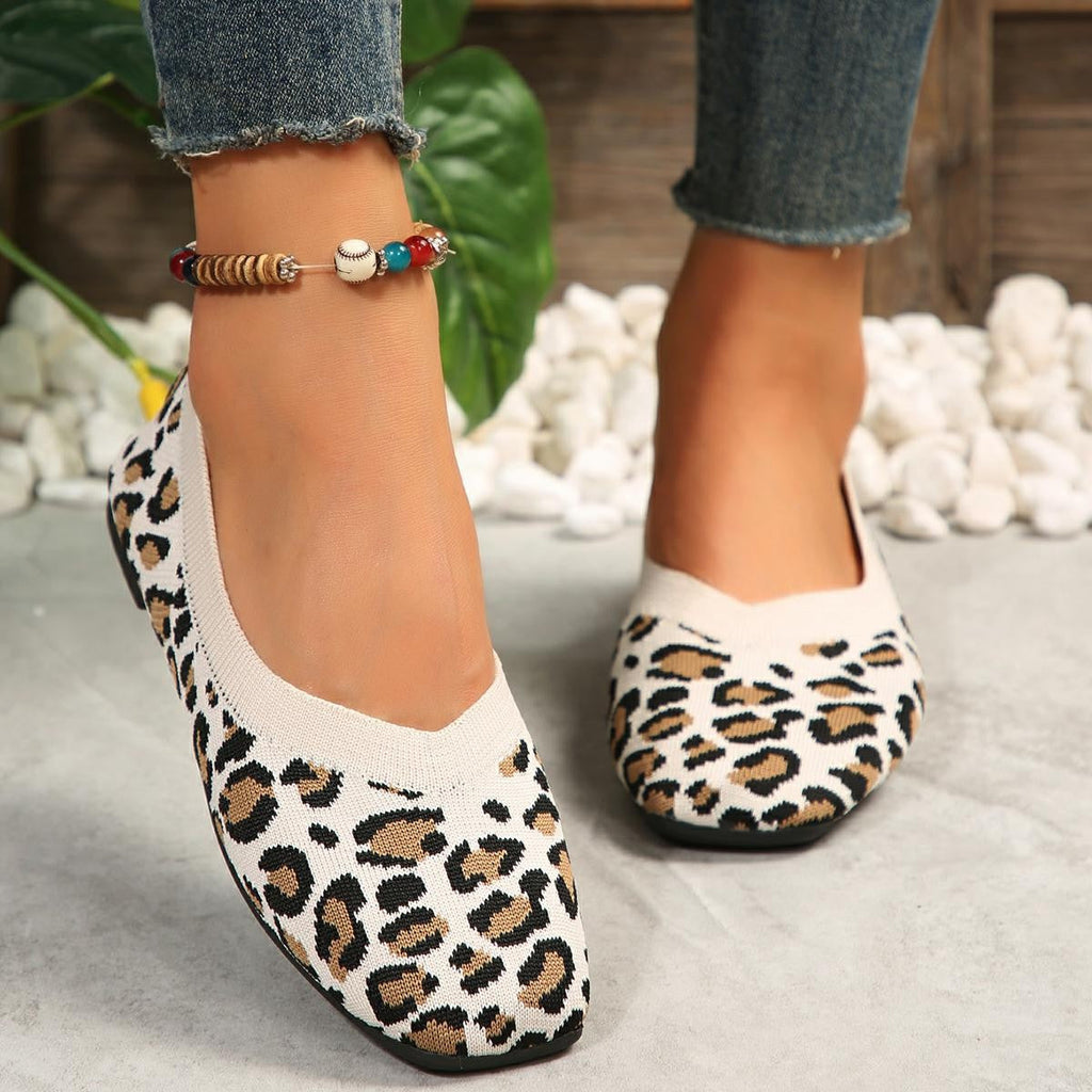 Safari Chic Leopard-Print Breathable Mesh Flat Slip-Ons Vista
