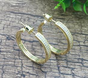 Goldy Hoops In Pave Setting Vista