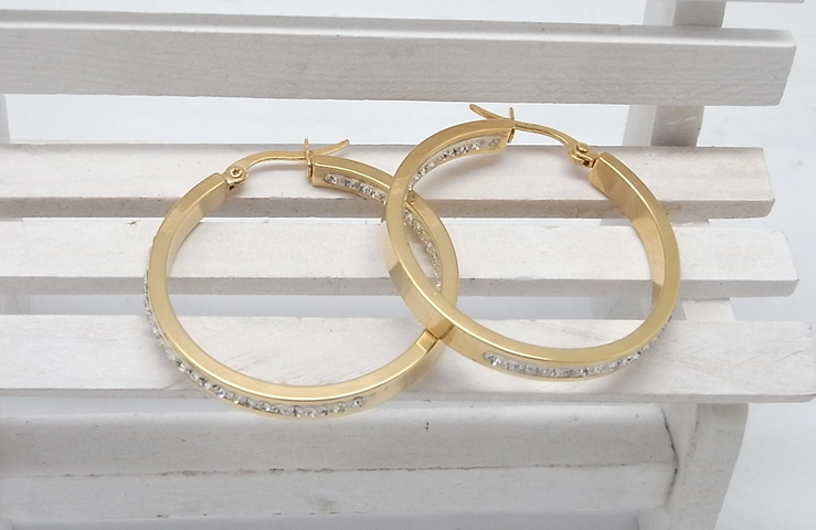 Inner Beauty Hoops With Inside Outside CZ Stones Vista