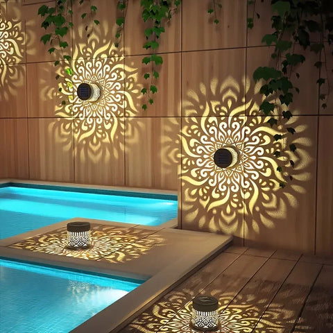 Solara Wall Art Projection Lights for Fence, Patio and Garden Decor Vista