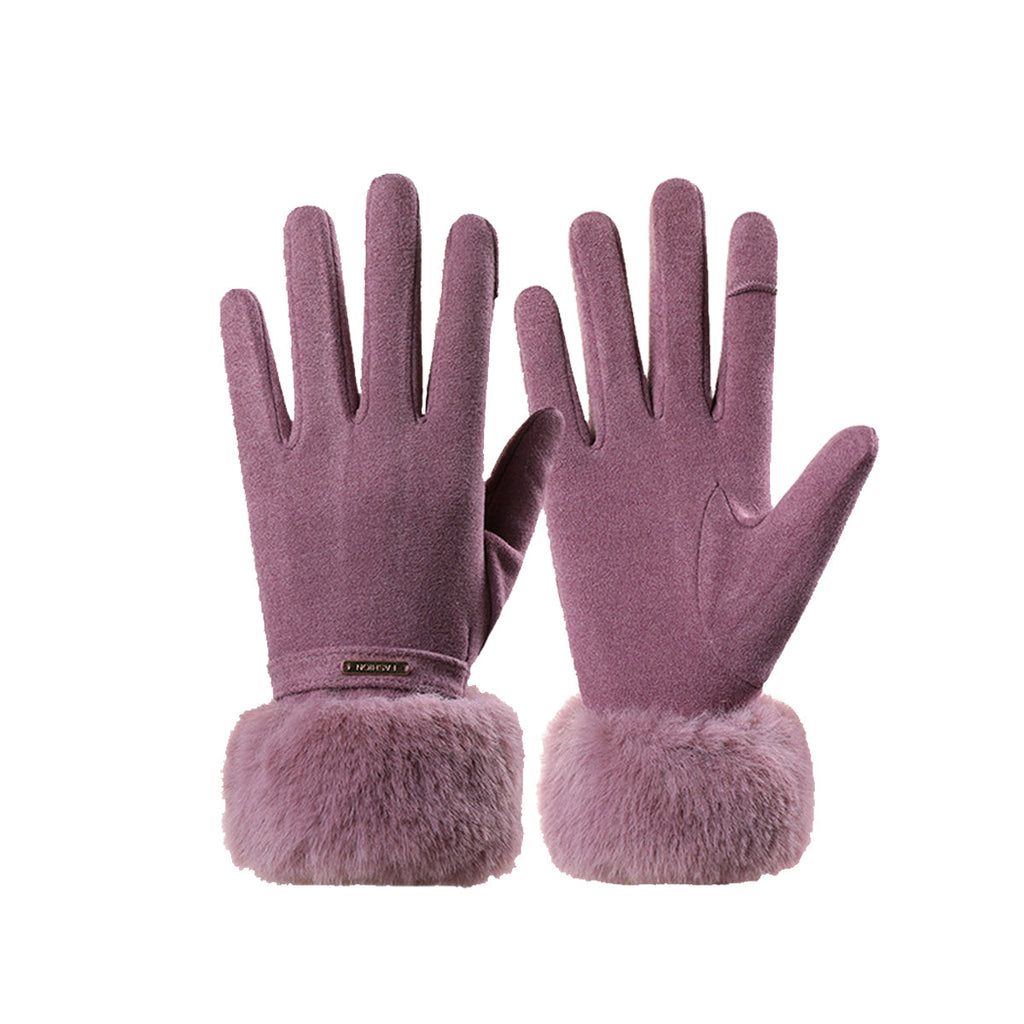Luciana Quiet Luxury Gloves with Fur Cuff and Touchscreen Functionality Vista
