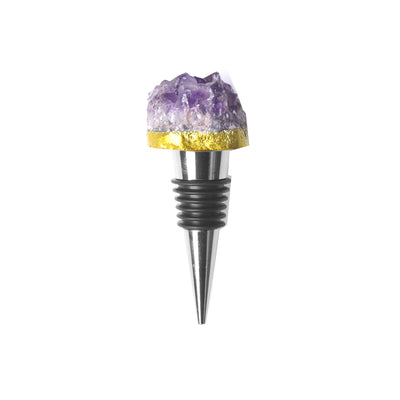 Fancy Amethyst Crystal Wine Stopper Pair Vista Shops