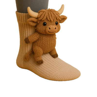 Whimsy Cozy Cute 3D Animal Faces Huggy Socks Adorably Warm and Ultra-Soft Vista Shops