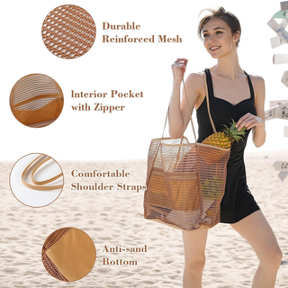 Coastal Drift Summer Mesh Foldable Carryall Vista