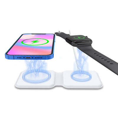 Duet Foldable 2-in-1 Wireless Charger For Apple iPhone 12 And Apple Watch Vista Shops