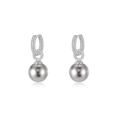 Goddess Pearl And Crystal Hoop Earrings Vista Shops