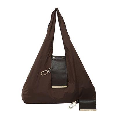 VintageFold Nylon Tote with Keychain Charm Eco-Friendly Folding Shoulder Bag Vista Shops