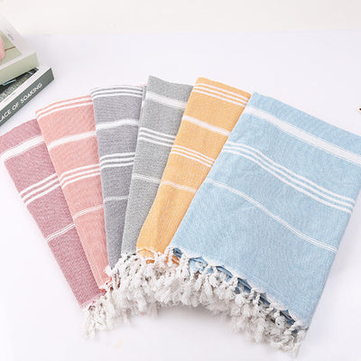Coastal Comfort 100% Naturally Soft Turkish Cotton Tasseled Towel for Beach Bath and Beyond Vista Shops