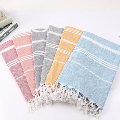 Coastal Comfort 100% Naturally Soft Turkish Cotton Tasseled Towel for Beach Bath and Beyond Vista Shops