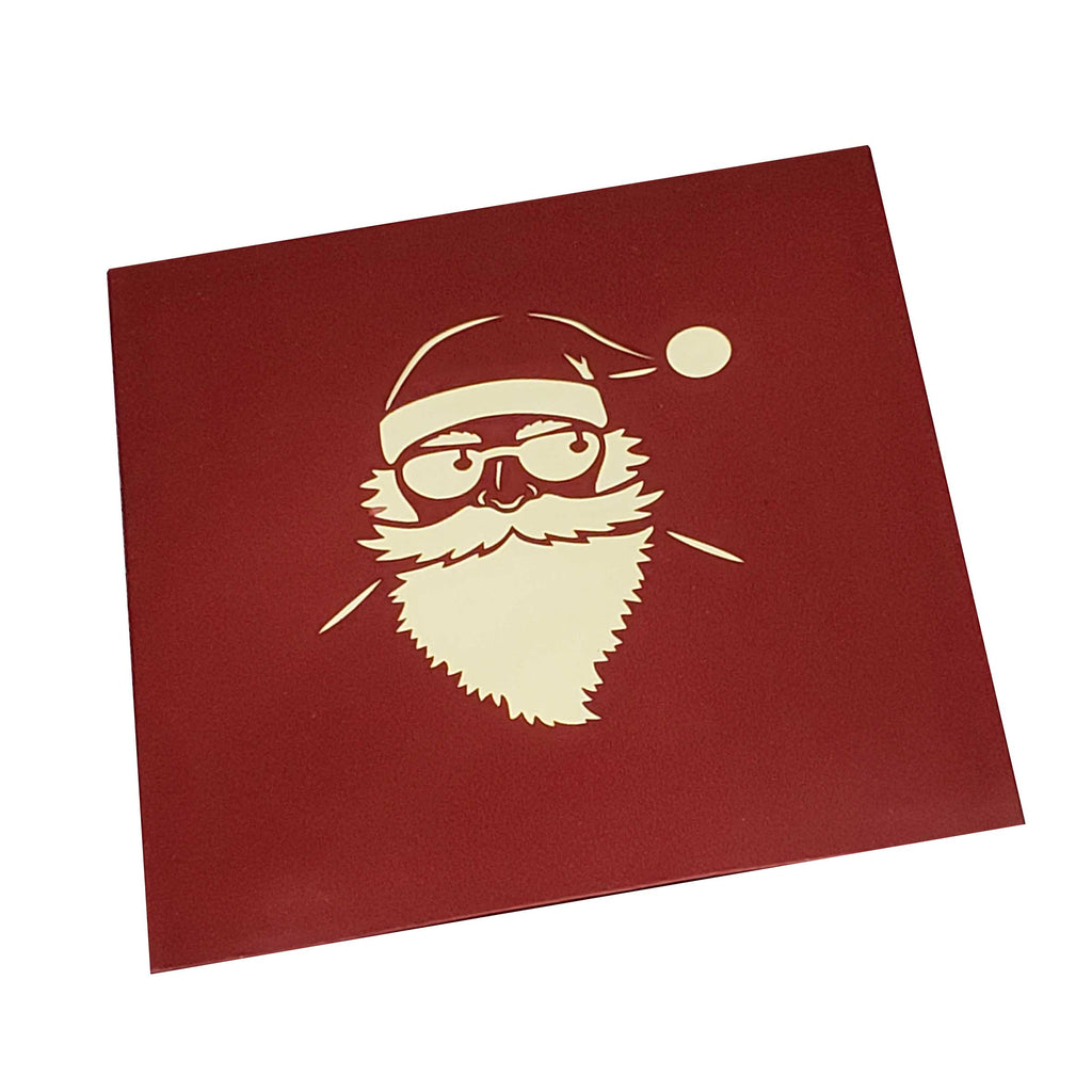 3D HOT ROD SANTA Christmas greeting card SANTA ON BIKE Vista Shops