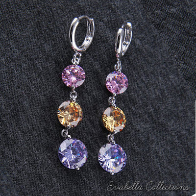 FLOATING CLOUDS Earrings In Rainbow,White And Black Vista Shops