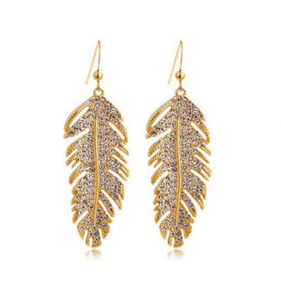 Divine Earrings With Diamonds And Feathers VistaShops