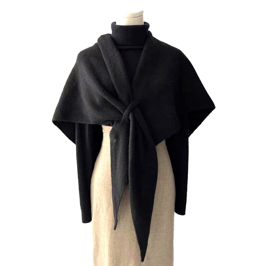 Cozy Chic Cape Triangle Knit Winter Wool Wrap Vista