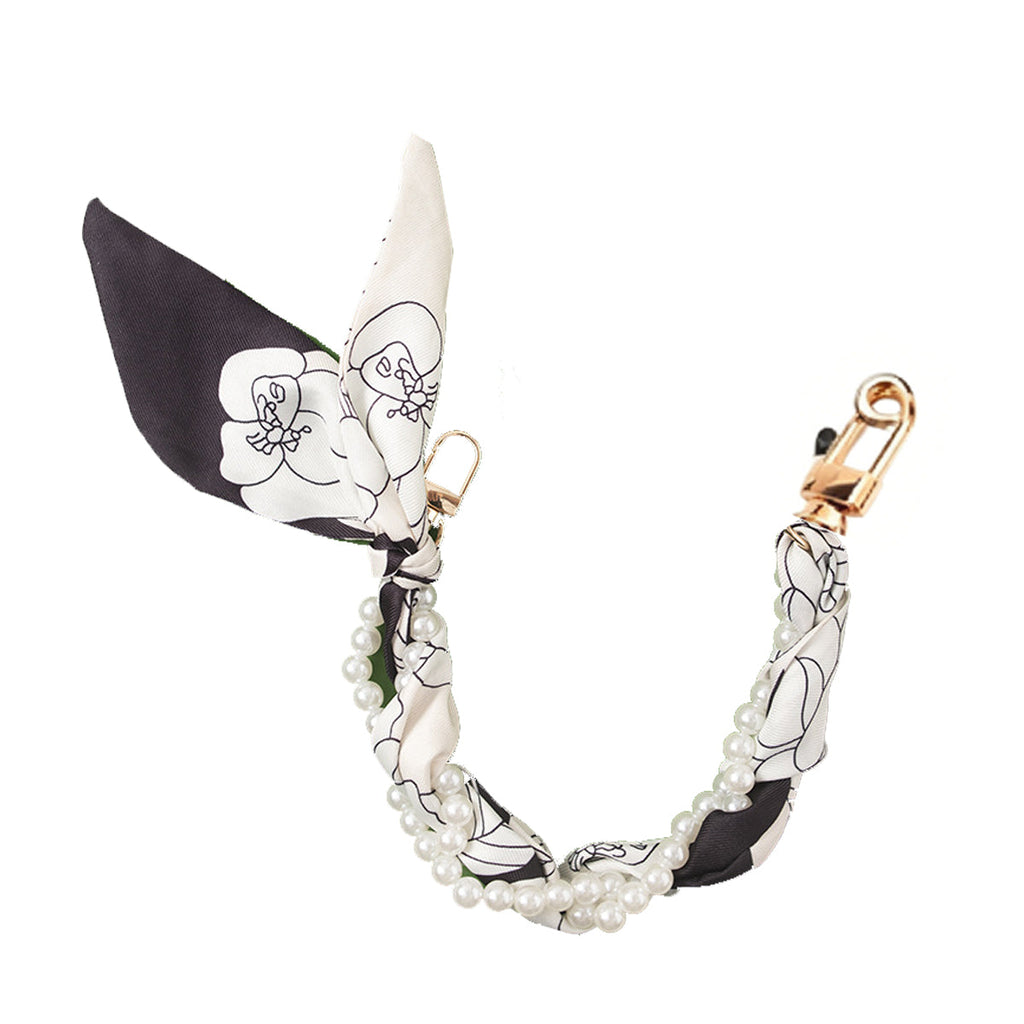 Pearly Girly Anti-Drop Phone Wristlet with Silken Scarf and Pearl Accents Vista