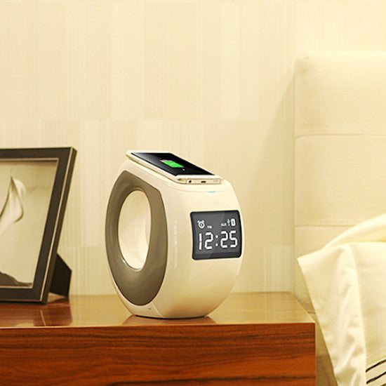 Ocean Wave Bluetooth Speaker , Clock and Wireless Phone Charger Vista