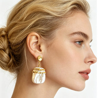 Majestic Aura Handcrafted Baroque Pearl Earrings Vista