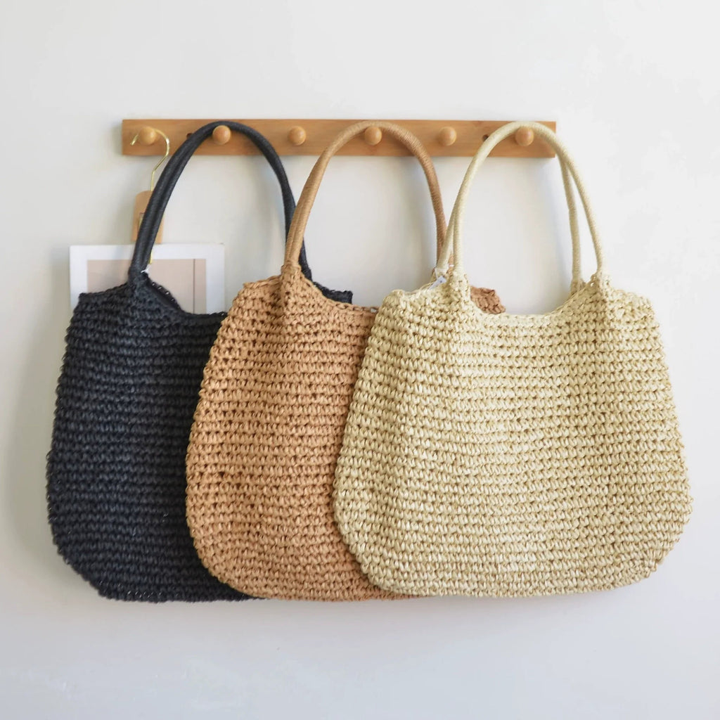 Resort Ready Woven Straw Carryall Tote Vista