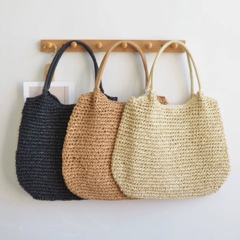 Resort Ready Woven Straw Carryall Tote Vista
