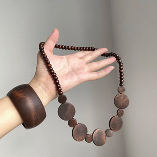 Terra Timeless Timber Necklace and Bangle Duo with Vintage Feel Vista