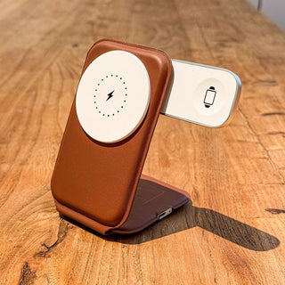 Phone Magnetic Leather Hub 3-in-1 Wireless Charger Vista