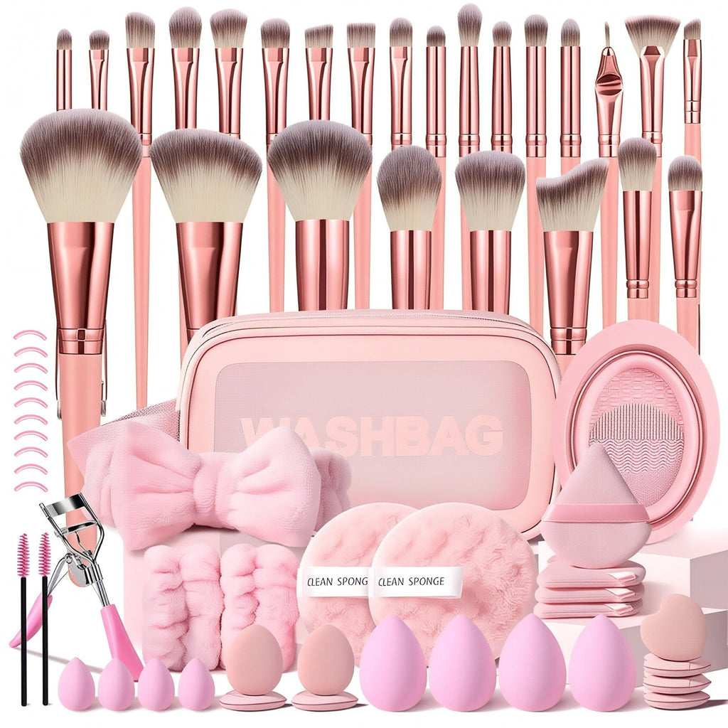 70 Pc Set - SilkAura Complete Makeup and Skincare Beauty Tools Kit Vista