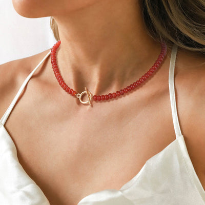 Ariana Quartz and Gold toned Toggle Necklace Vista